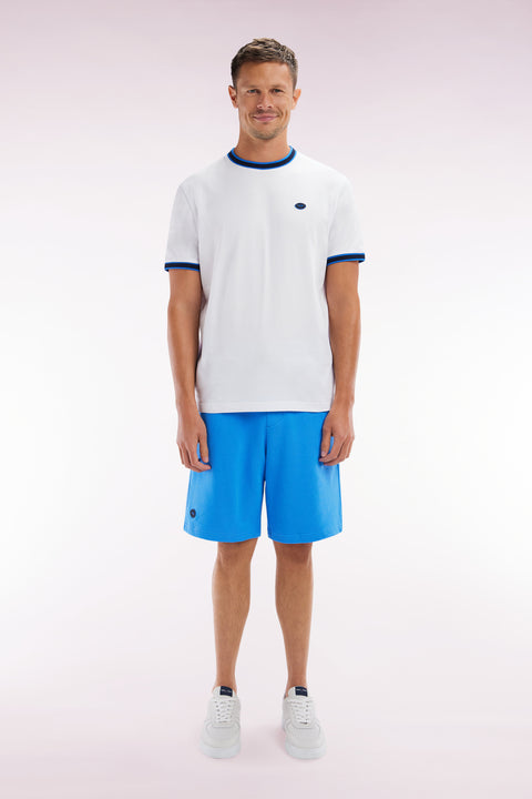 Short en molleton coton bleu coupe décontractée - Image 1