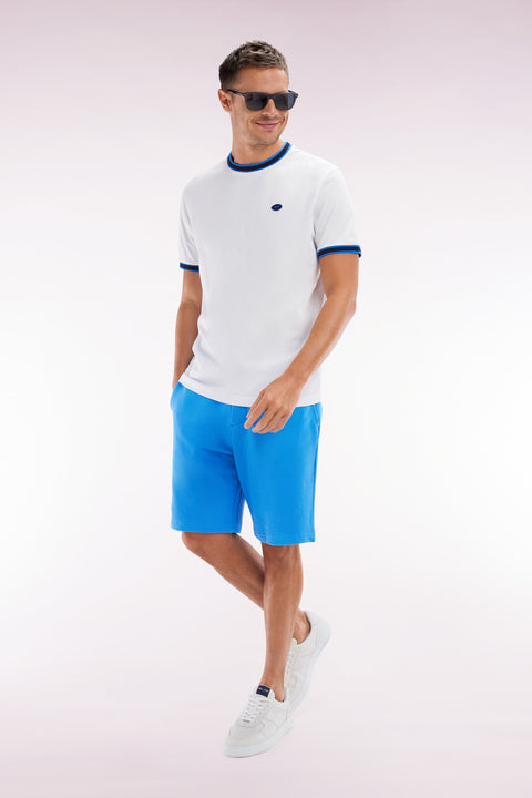 Short en molleton coton bleu coupe décontractée - Image 3