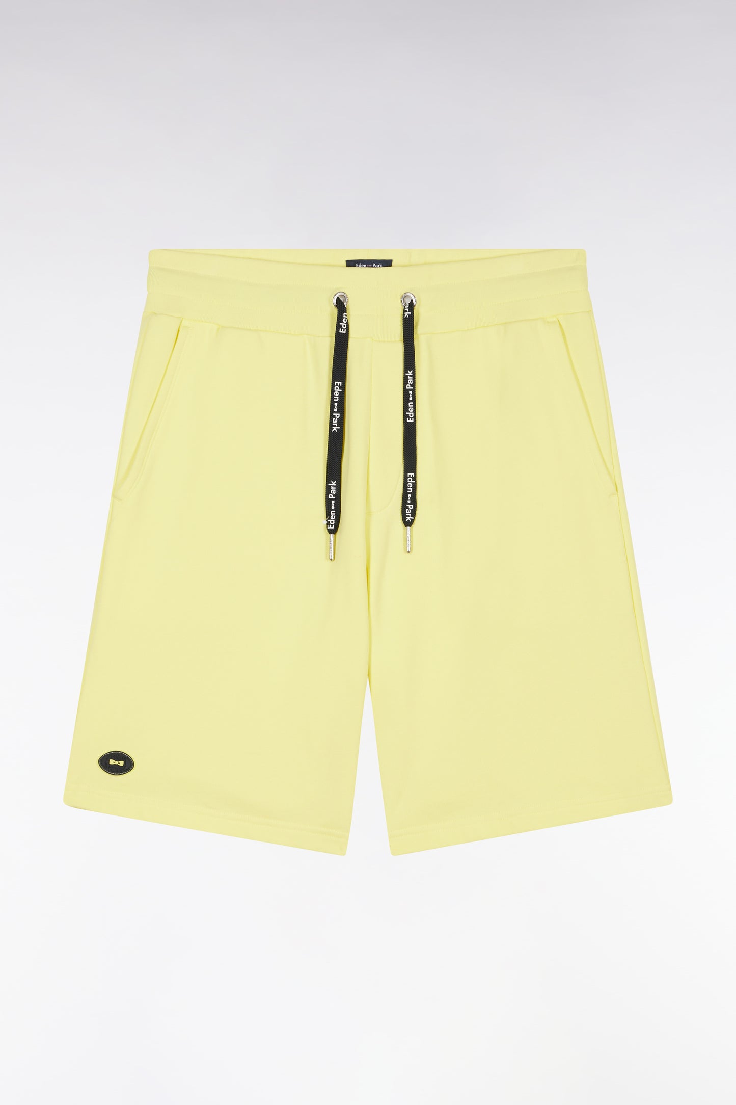 Short en molleton coton jaune coupe décontractée