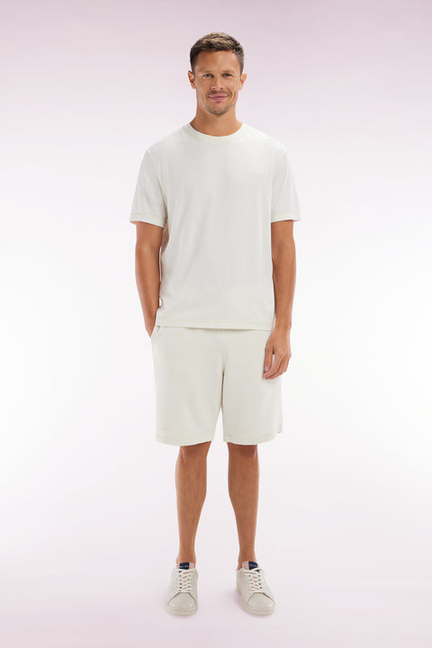 Short en molleton coton beige coupe décontractée - Image 1