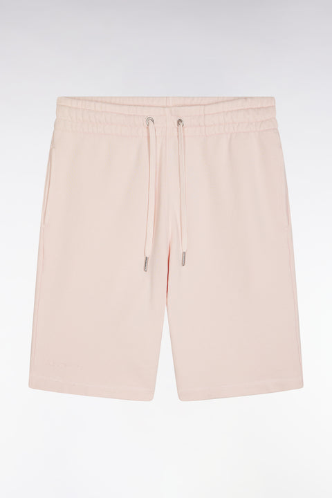 Short en molleton coton rose pâle coupe décontractée - Image 2