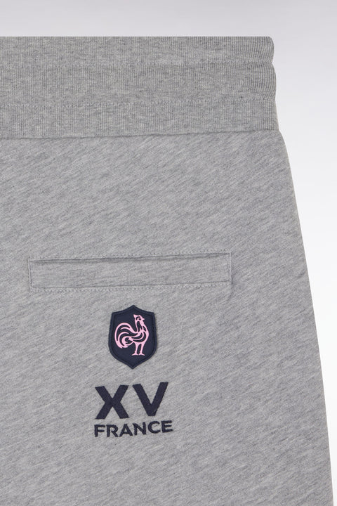 Short XV de France en molleton coton gris coupe décontractée - Image 2