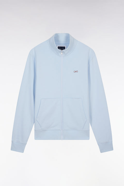Sweatshirt zippé en coton ciel coupe droite - Image 2