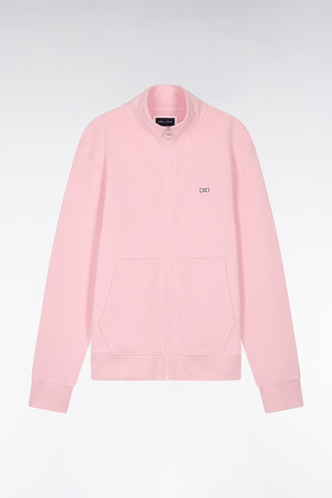 Sweatshirt zippé en coton rose coupe droite - Image 2