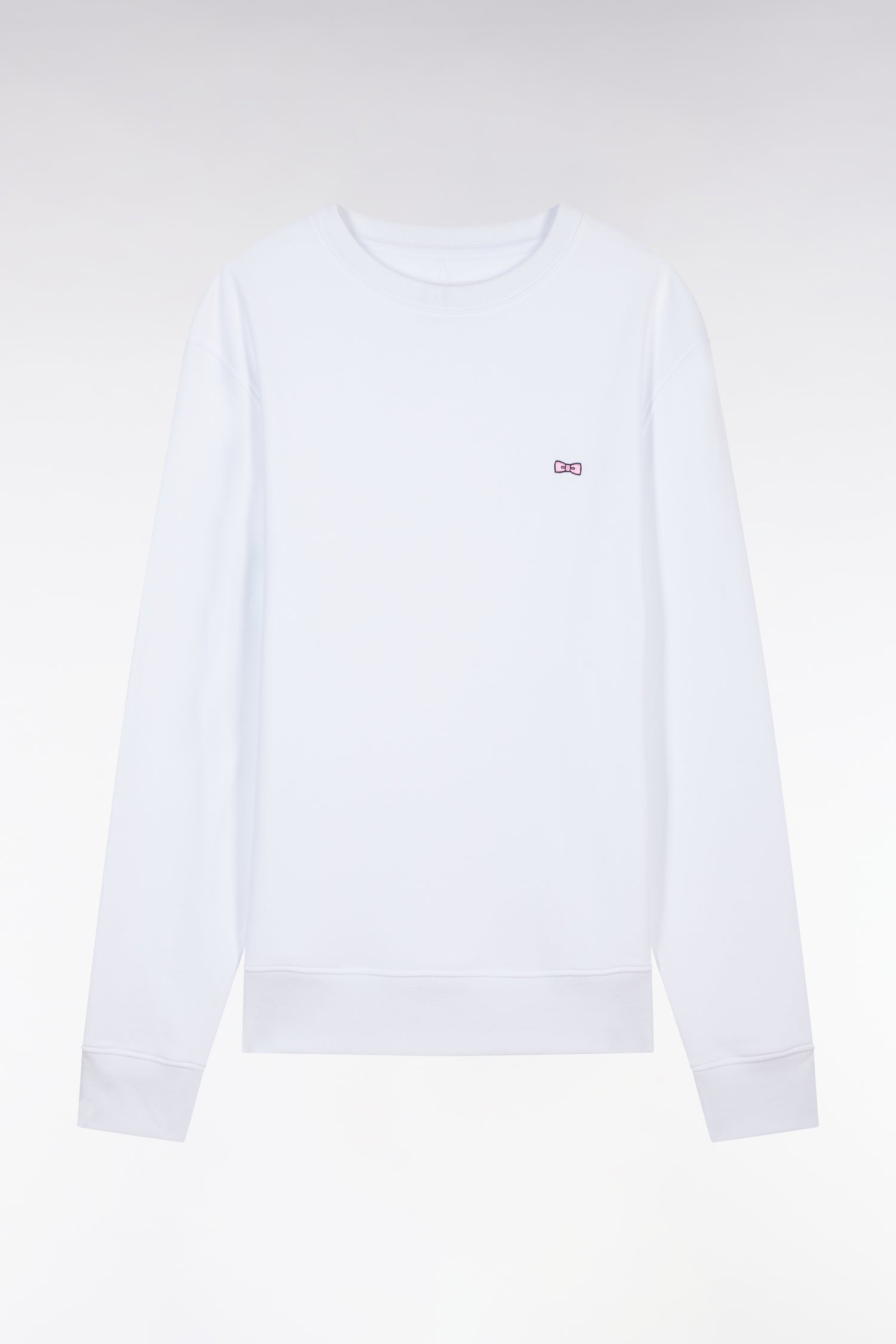 Sweatshirt en molleton coton blanc coupe droite