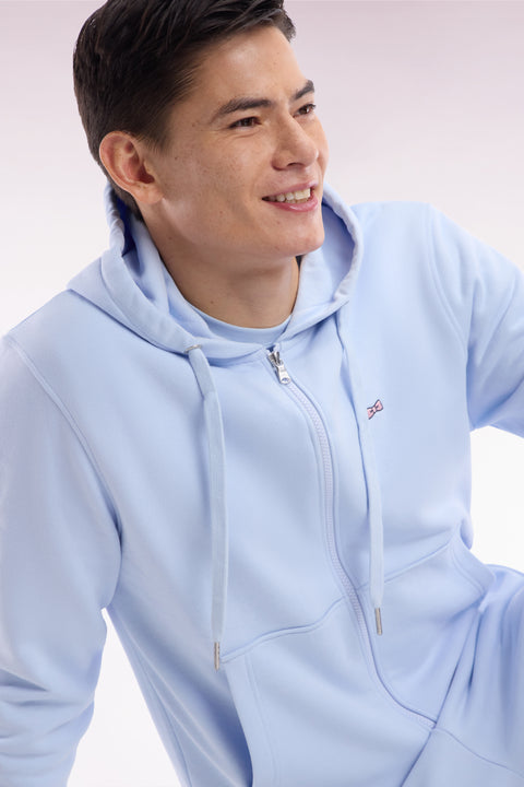 Sweatshirt zippé en molleton coton ciel coupe droite - Image 3