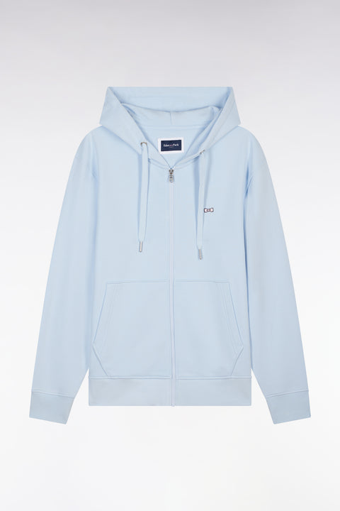 Sweatshirt zippé en molleton coton ciel coupe droite - Image 2