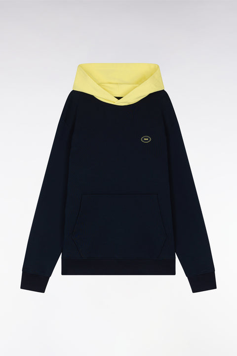 Sweatshirt en molleton coton bicolore jaune coupe décontractée - Image 2