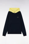 Sweatshirt en molleton coton bicolore jaune coupe décontractée