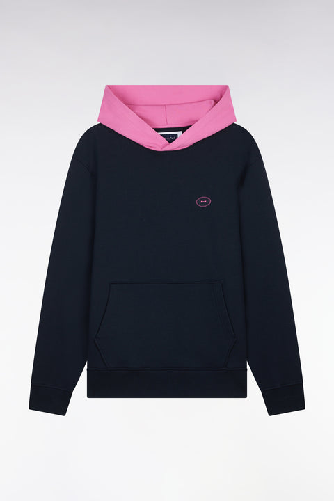 Sweatshirt en molleton coton bicolore rose coupe décontractée - Image 2