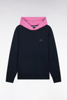 Sweatshirt en molleton coton bicolore rose coupe décontractée