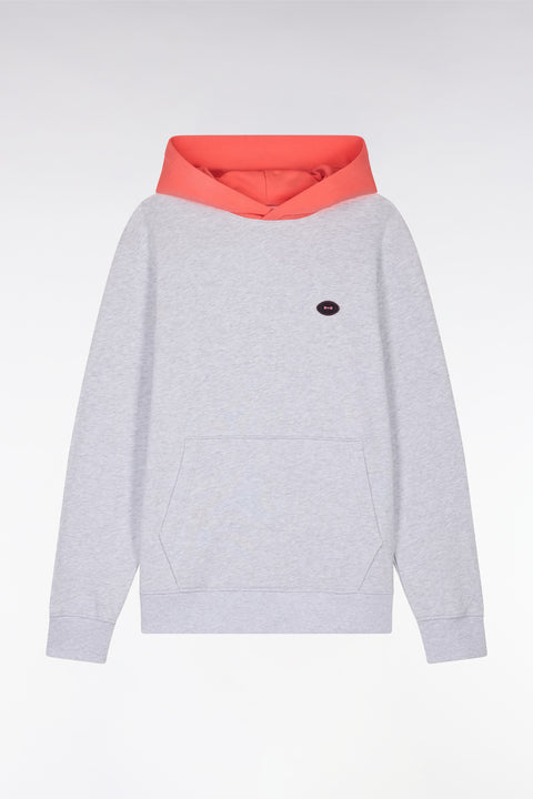 Sweatshirt en molleton coton bicolore corail coupe décontractée - Image 2