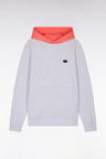 Sweatshirt en molleton coton bicolore corail coupe décontractée