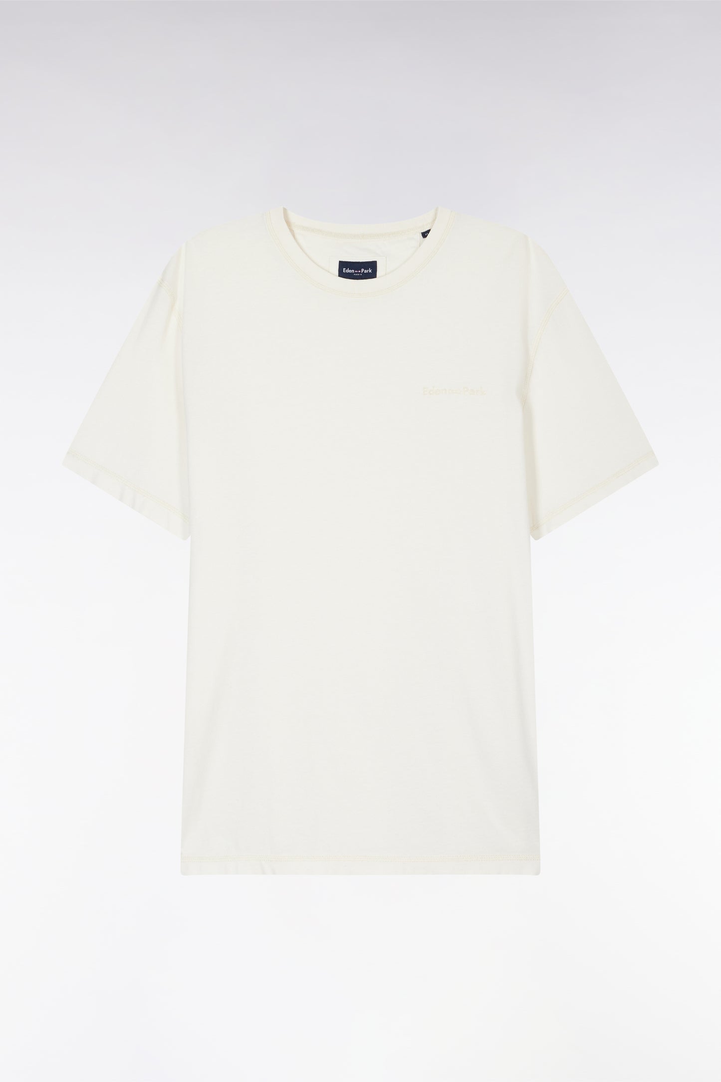 T-shirt en jersey de coton beige surteint coupe décontractée