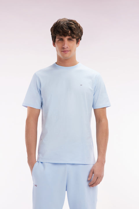 T-shirt en coton Pima ciel coupe droite - Image 1