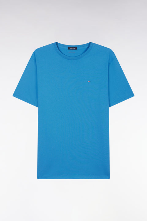 Straight-fit blue Pima cotton T-shirt - Image 2