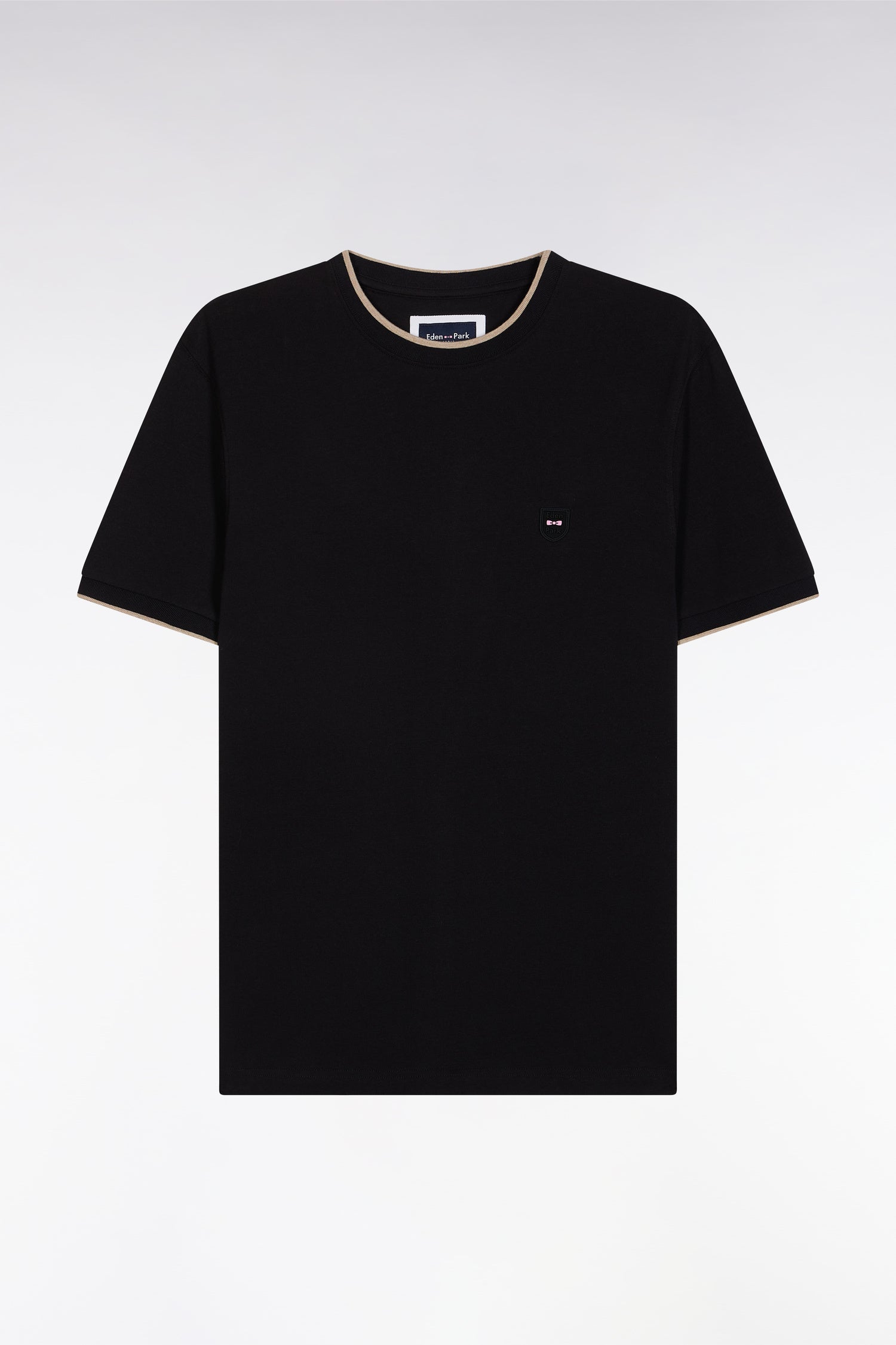 T-shirt en coton stretch noir coupe ajustée