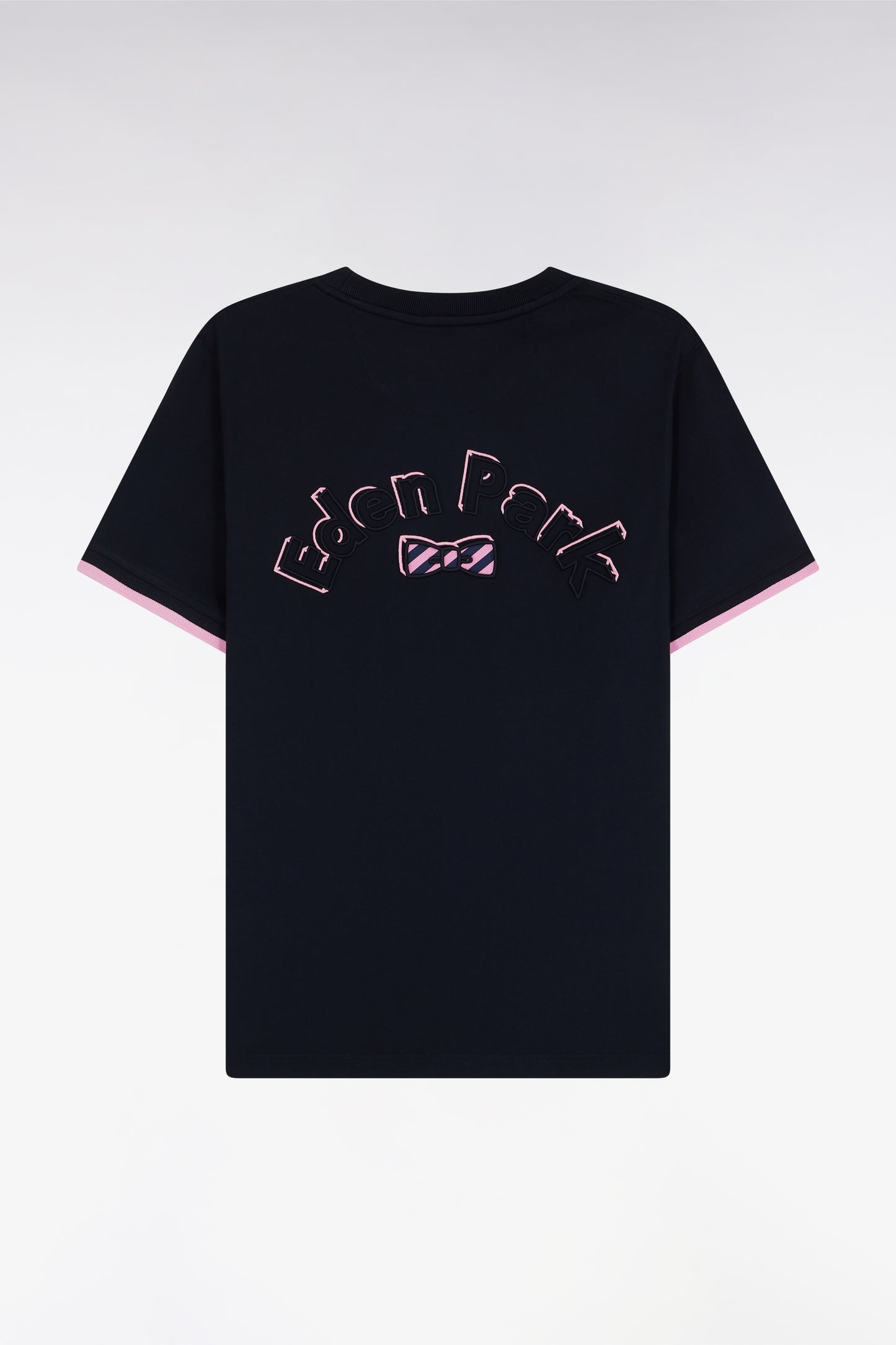 T-shirt en coton marine broderie nœud papillon Eden Park coupe droite