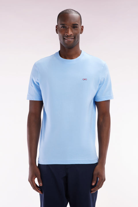 T-shirt en coton ciel sérigraphié coupe droite - Image 1