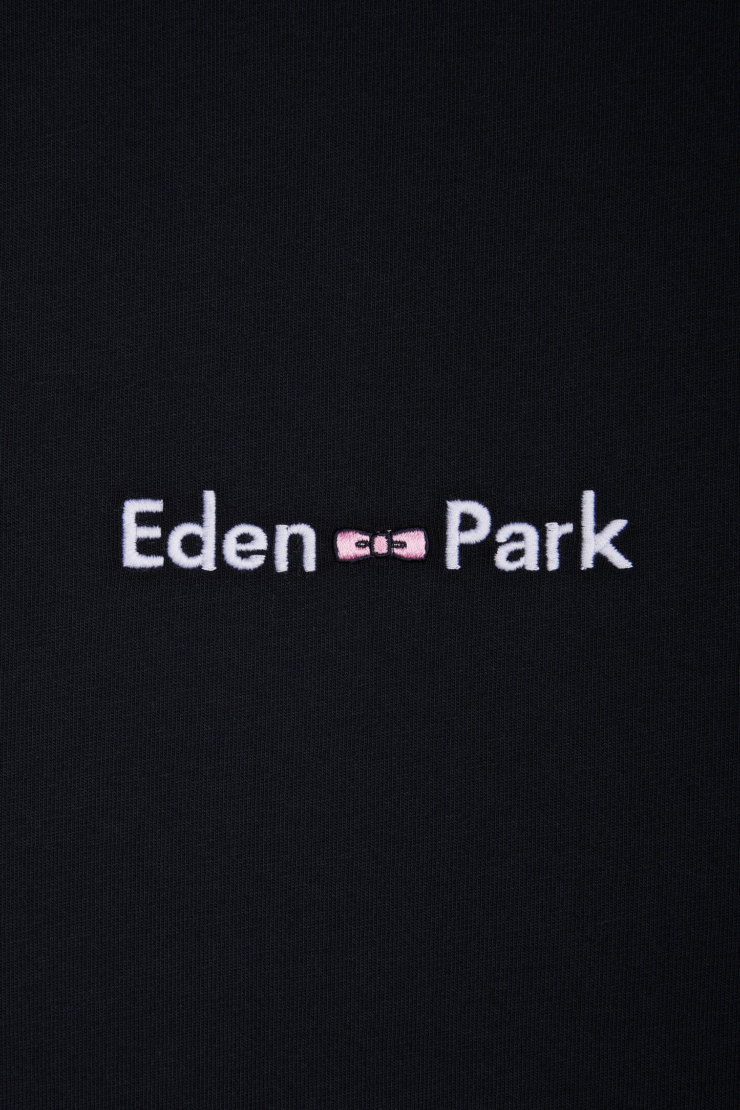 Straight-fit embroidered navy cotton T-shirt with a layering effect