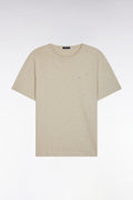 T-shirt en jersey de coton slub beige coupe droite