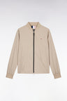 Soft Touch nylon beige zipped jacket with teddy collar
