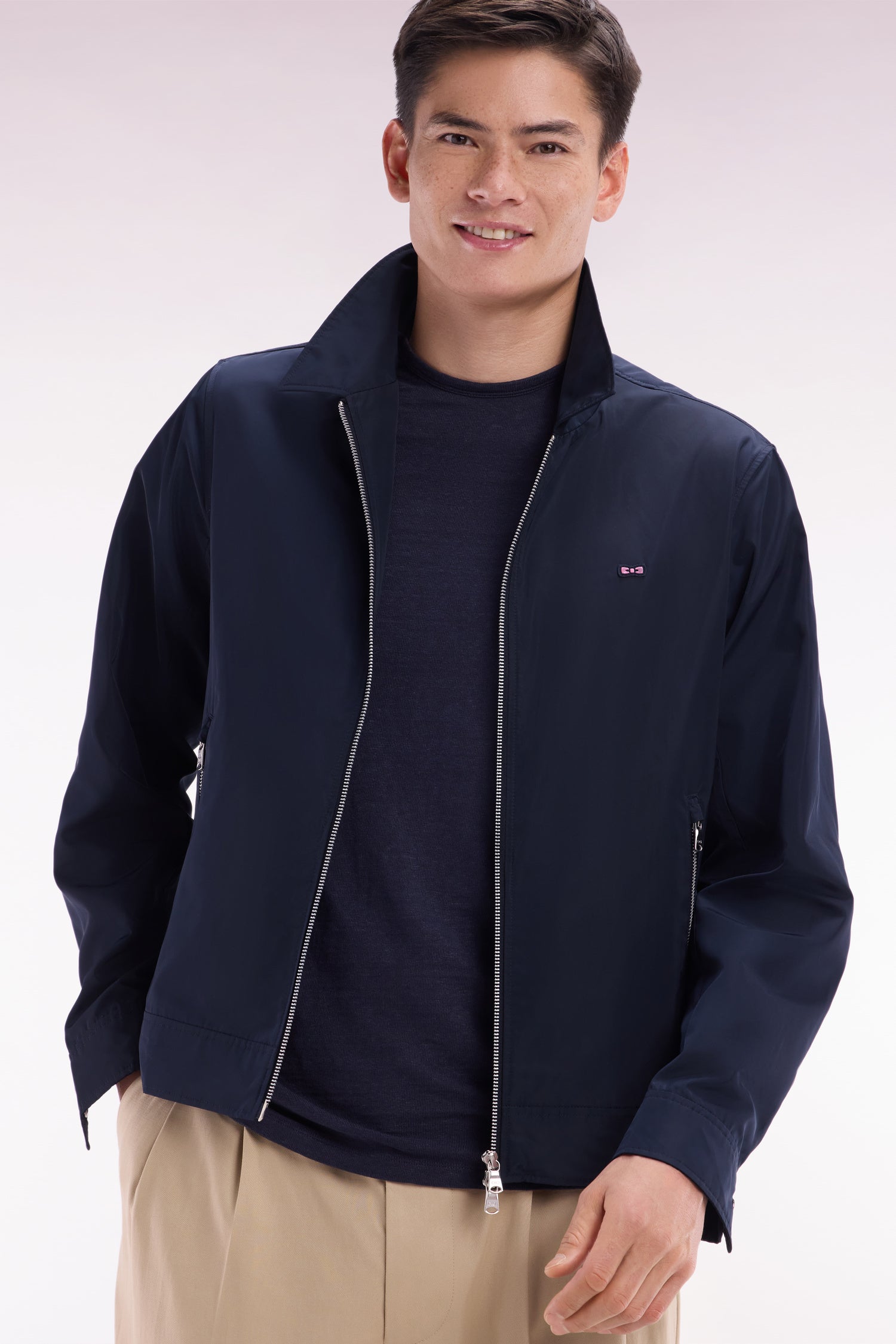 Blouson zippé bleu marine