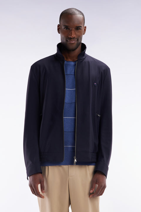 Technical zipped navy jacket - Image 1