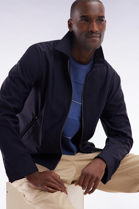 Technical zipped navy jacket - Image 3