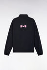 Blouson coupe-vent en polyamide mat marine brodé