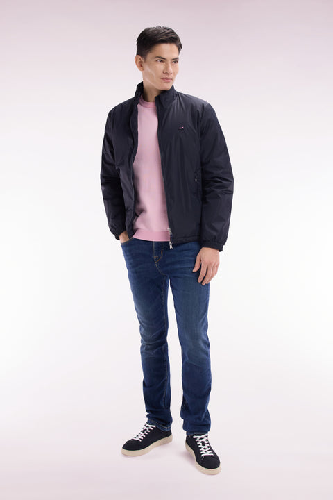 Windbreaker navy jacket in embroidered matte nylon - Image 3