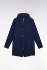 Lightweight navy parka with integrated hood
