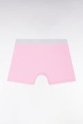 Boxer en jersey de coton stretch rose élastique taille blanc