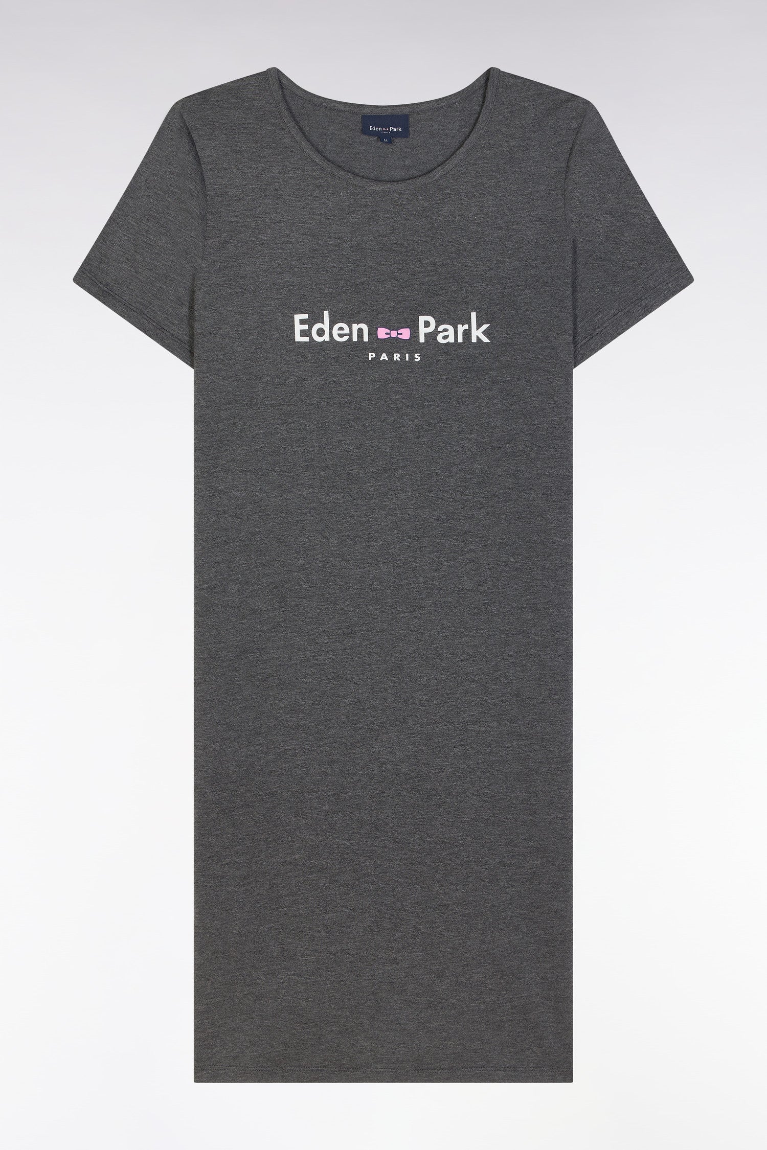 Chemise de nuit en modal stretch gris logo Eden Park