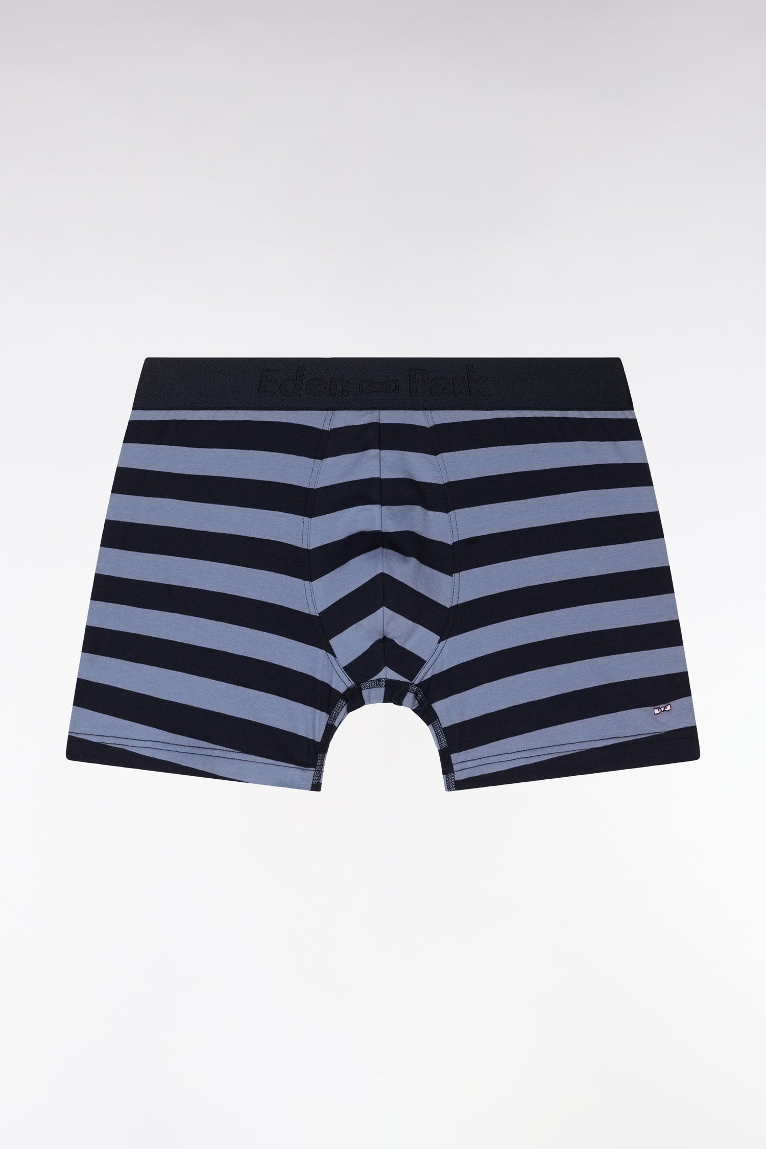 Lot de deux boxers unis et cerclés en jersey de coton stretch marine et gris