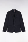 2-button navy jacket in stretch wool blend