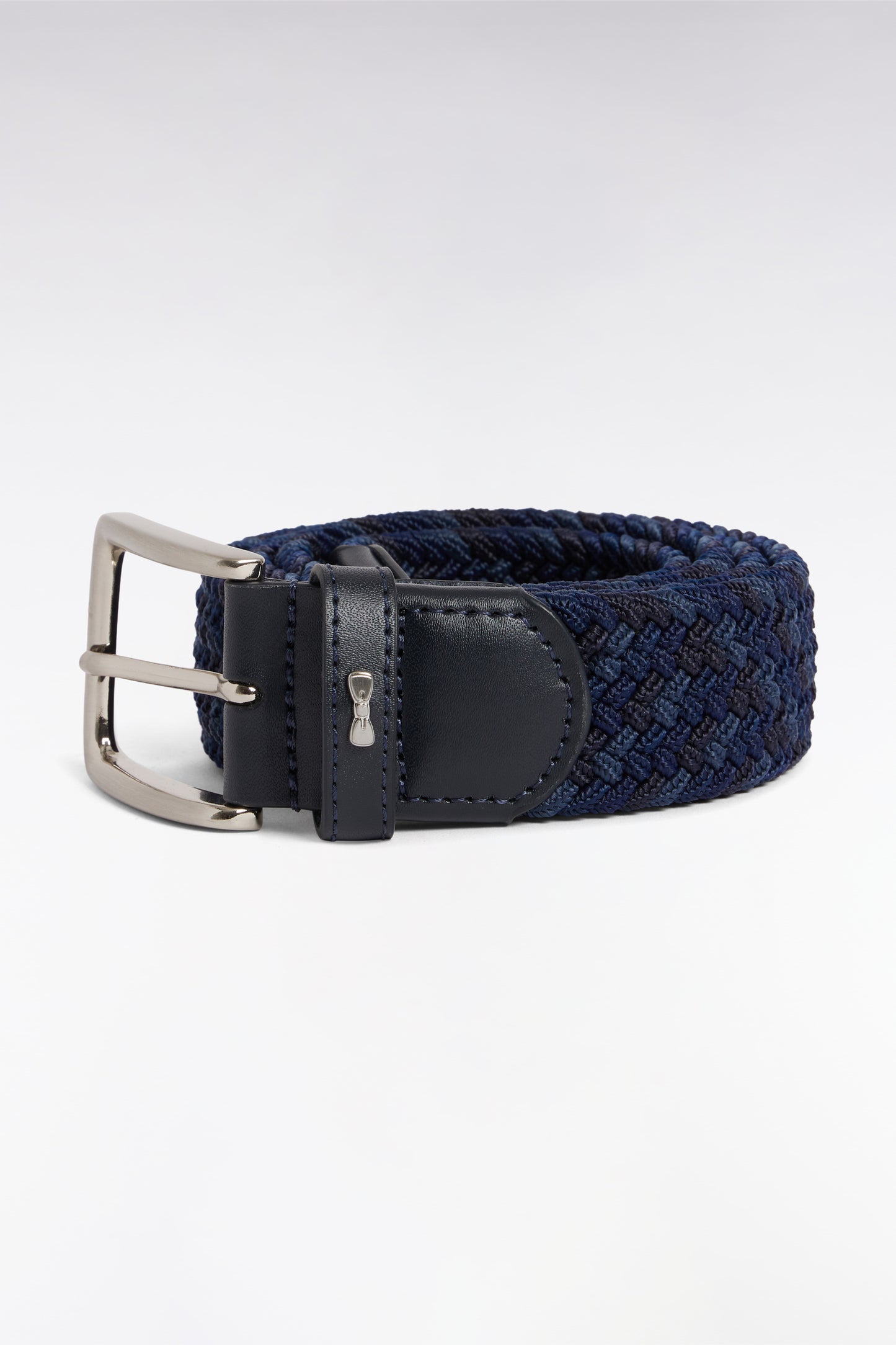 Ceinture textile élastiquée tricolore marine