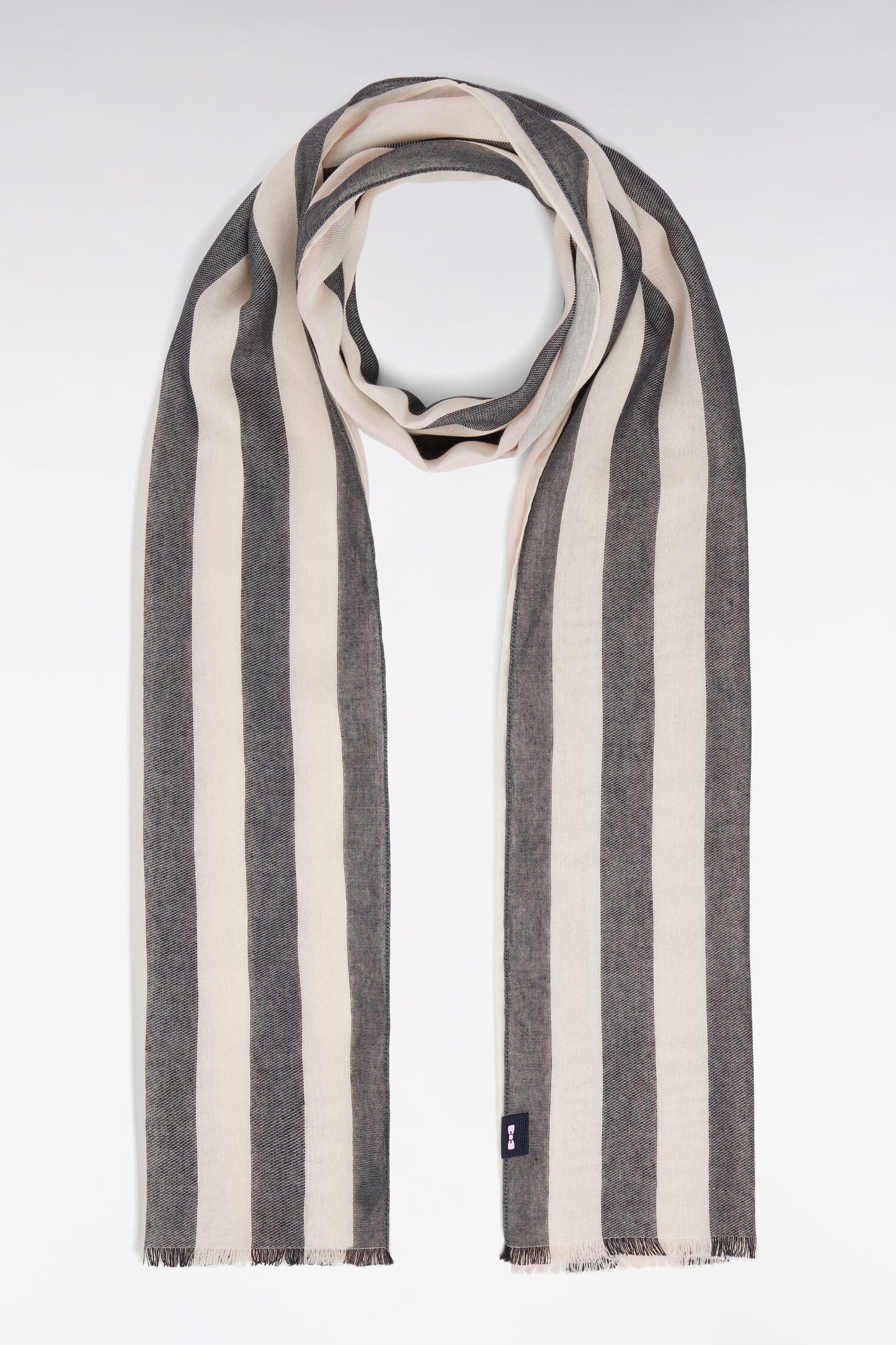 Pink cotton-blend scarf