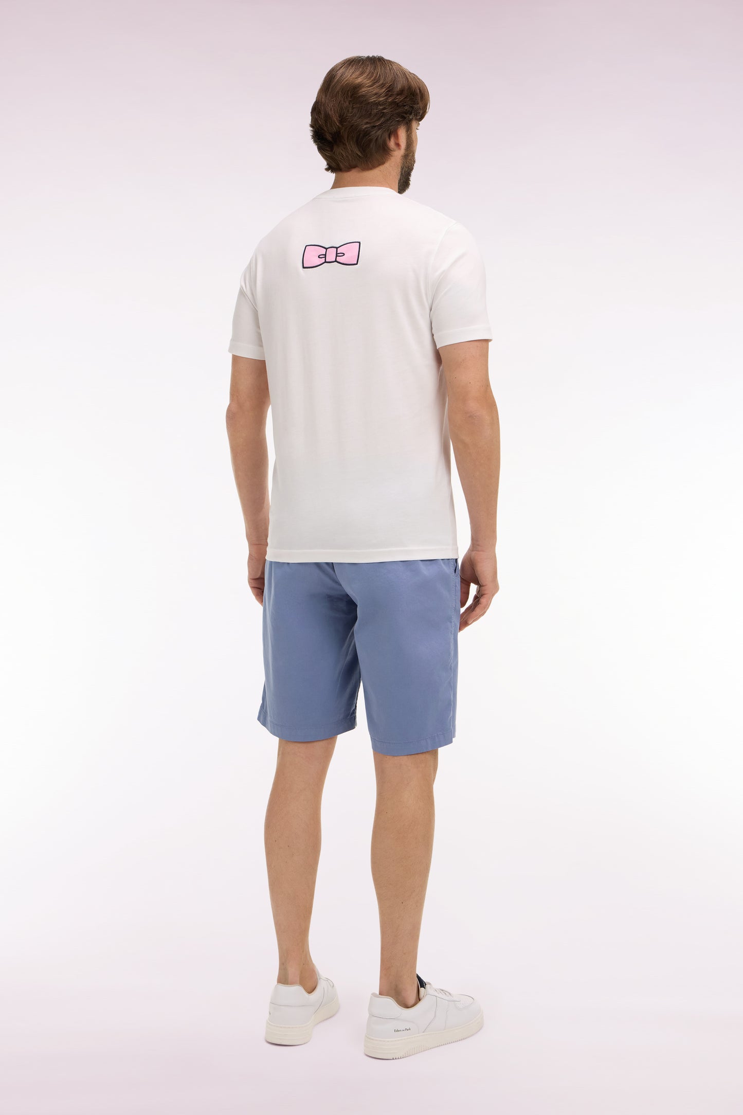 Bermuda chino en gabardine stretch bleu