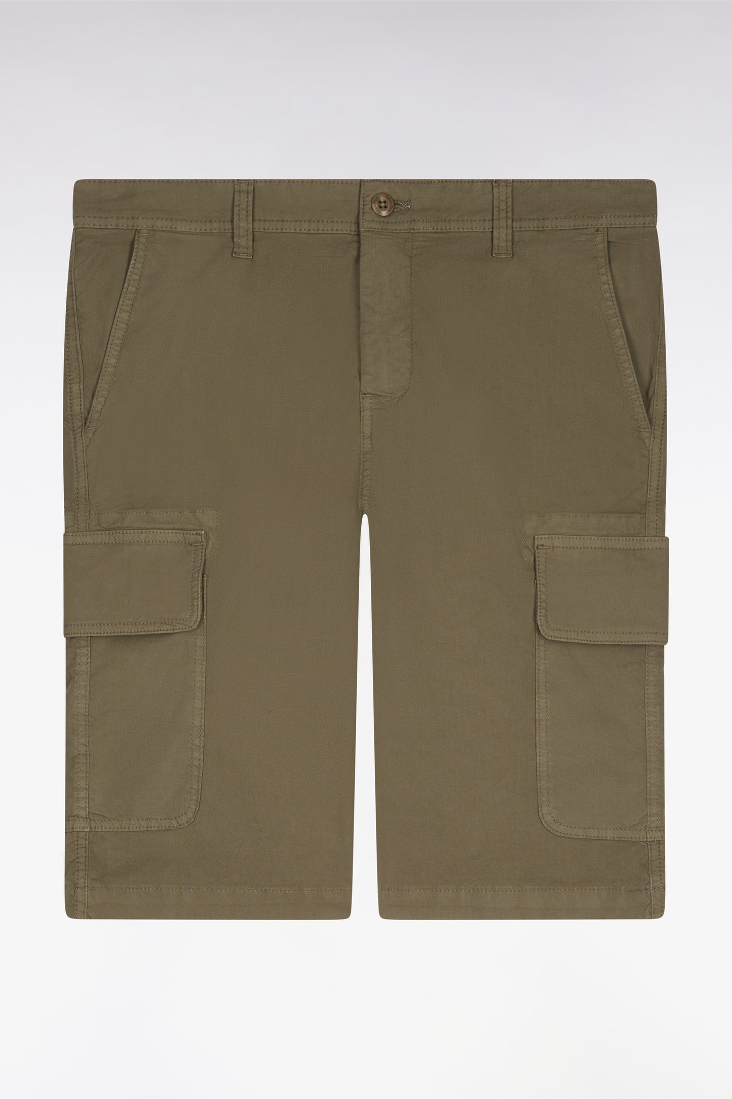 Bermuda cargo en coton kaki