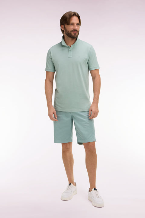 Bermuda chino en gabardine stretch vert d'eau - Image 3