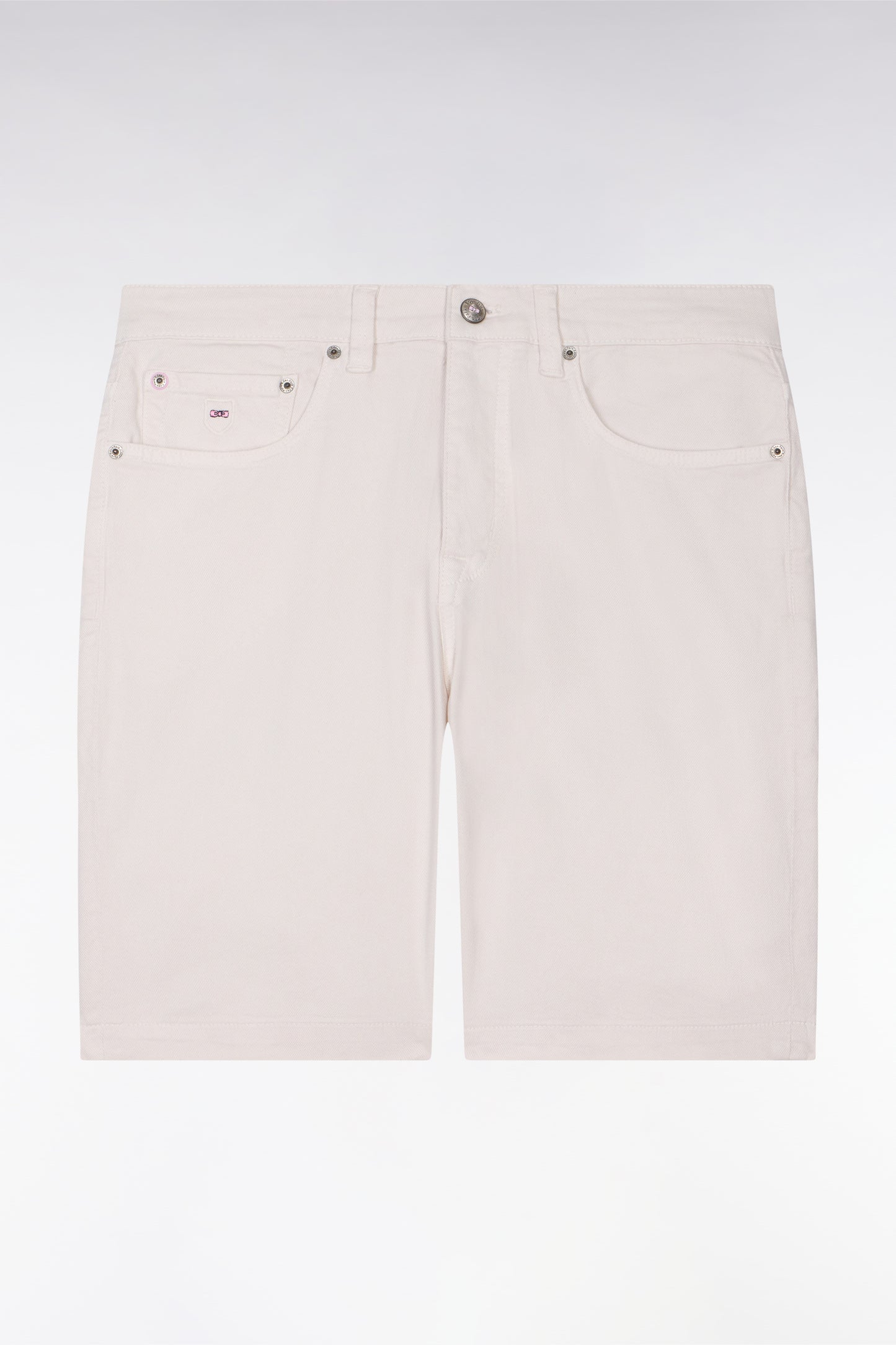 Bermuda en denim stretch écru