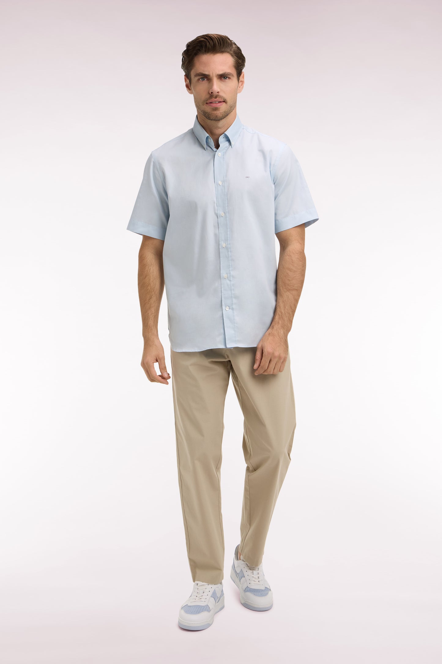 Beige cotton canvas pants