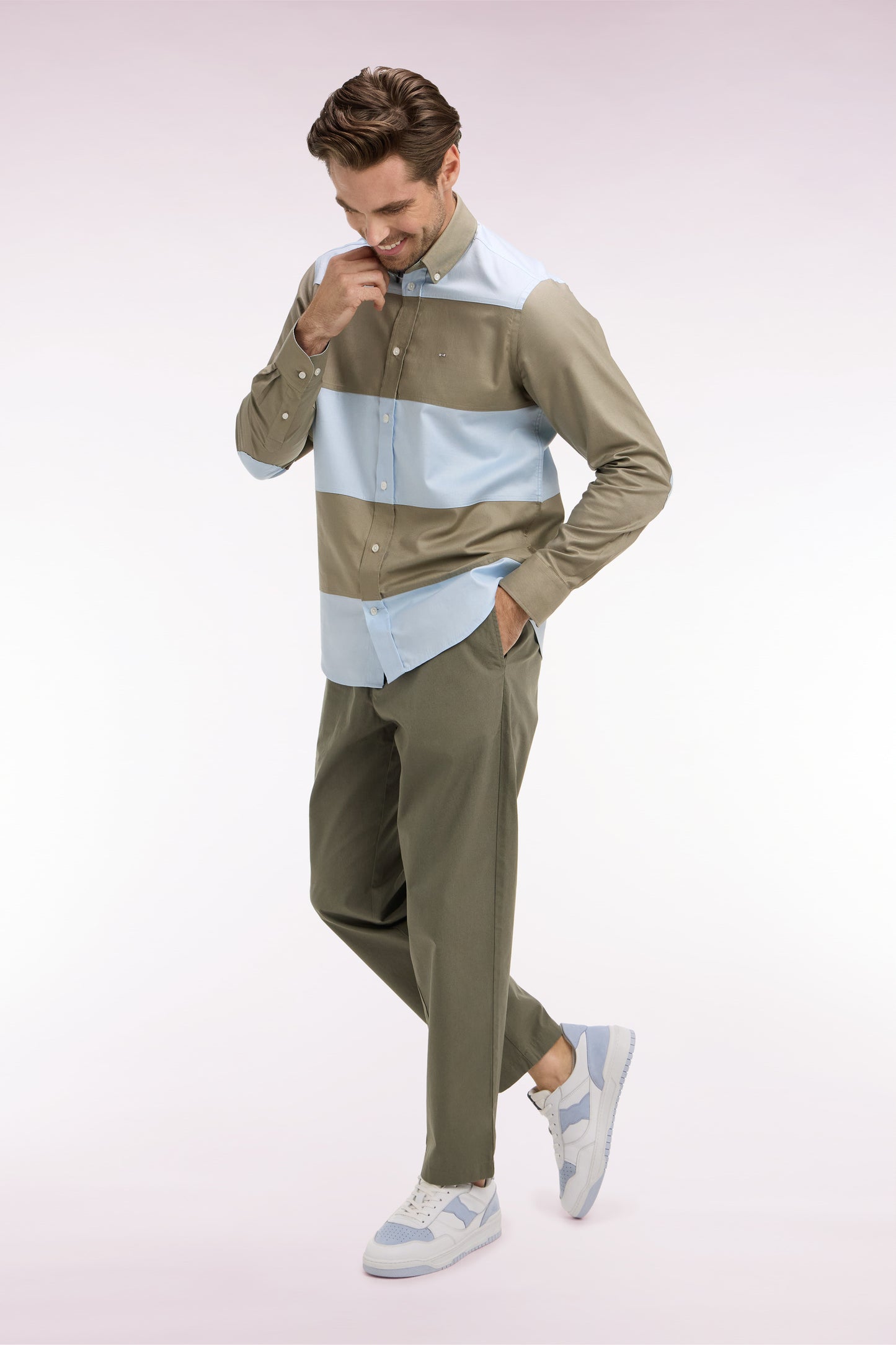 Khaki cotton canvas pants