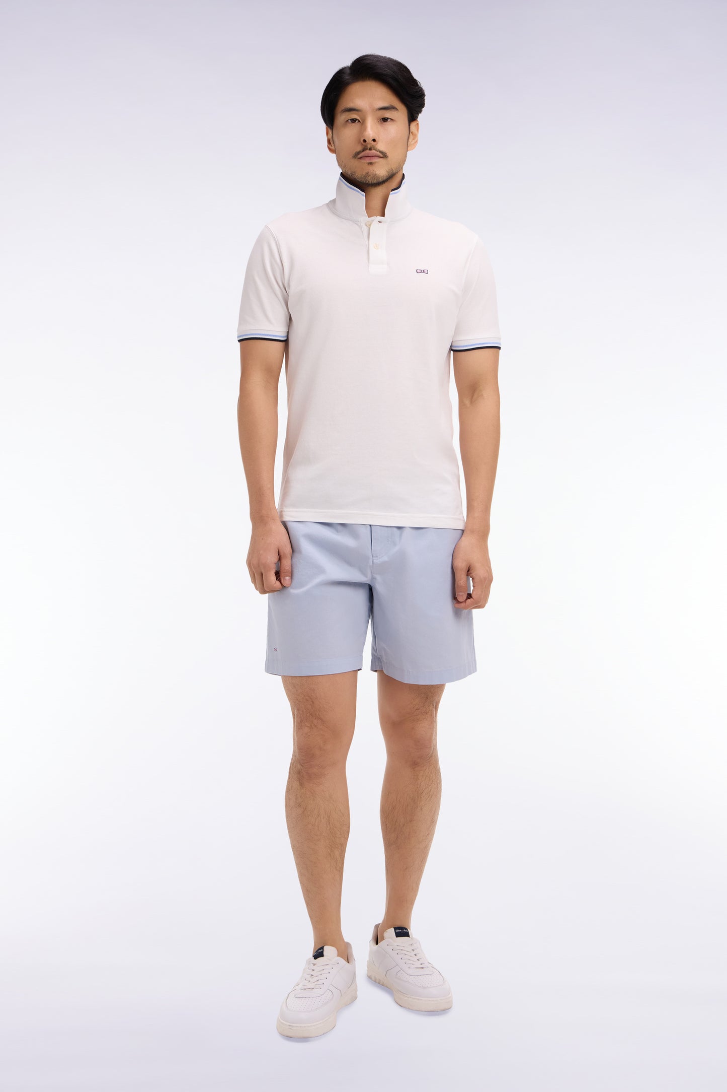 Light gray cotton poplin shorts