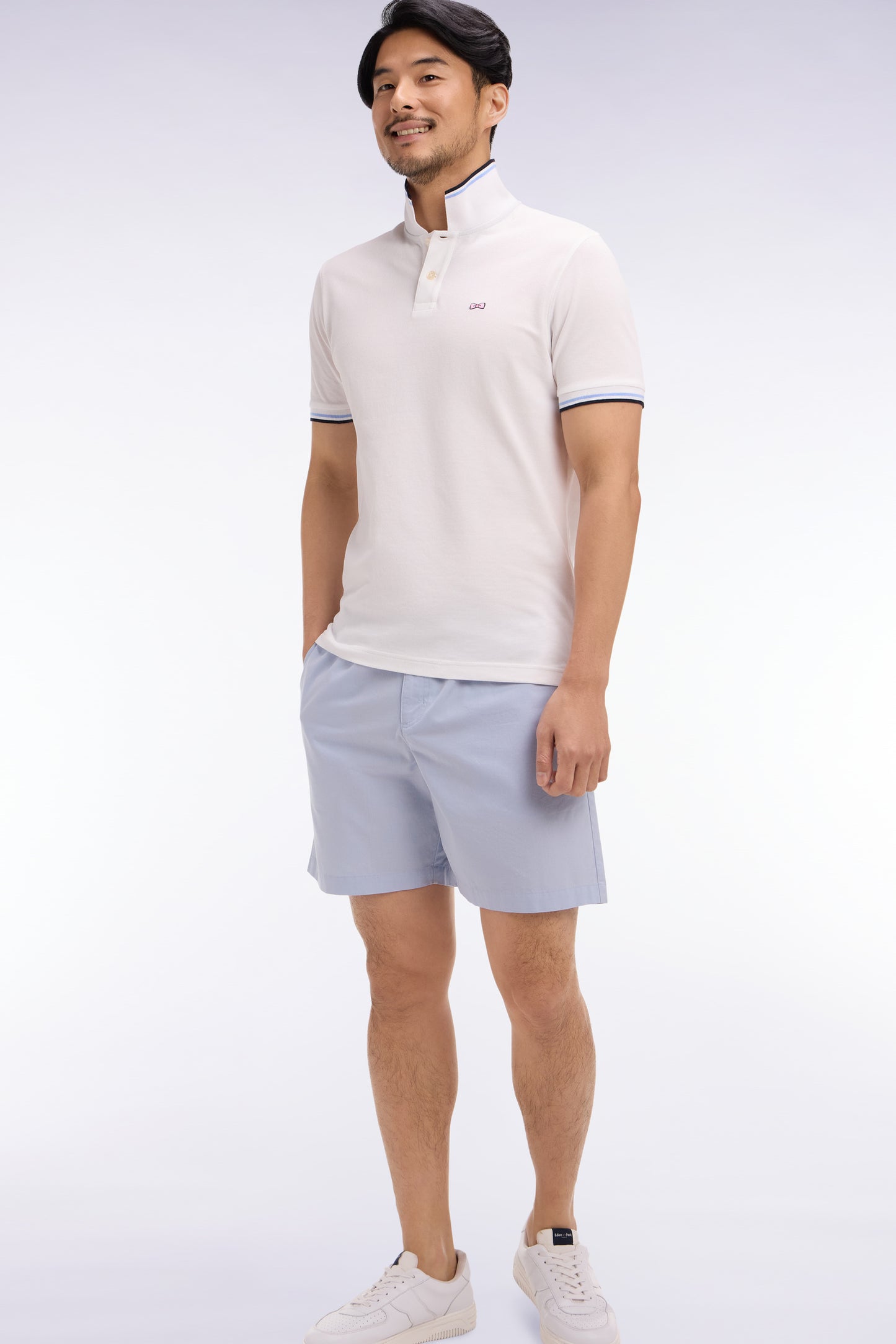 Light gray cotton poplin shorts