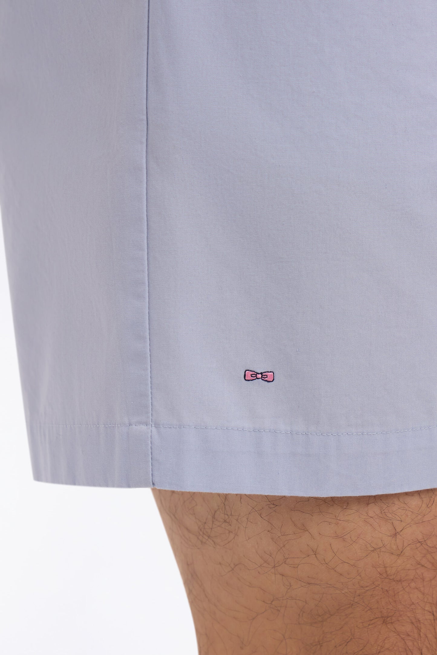 Light gray cotton poplin shorts