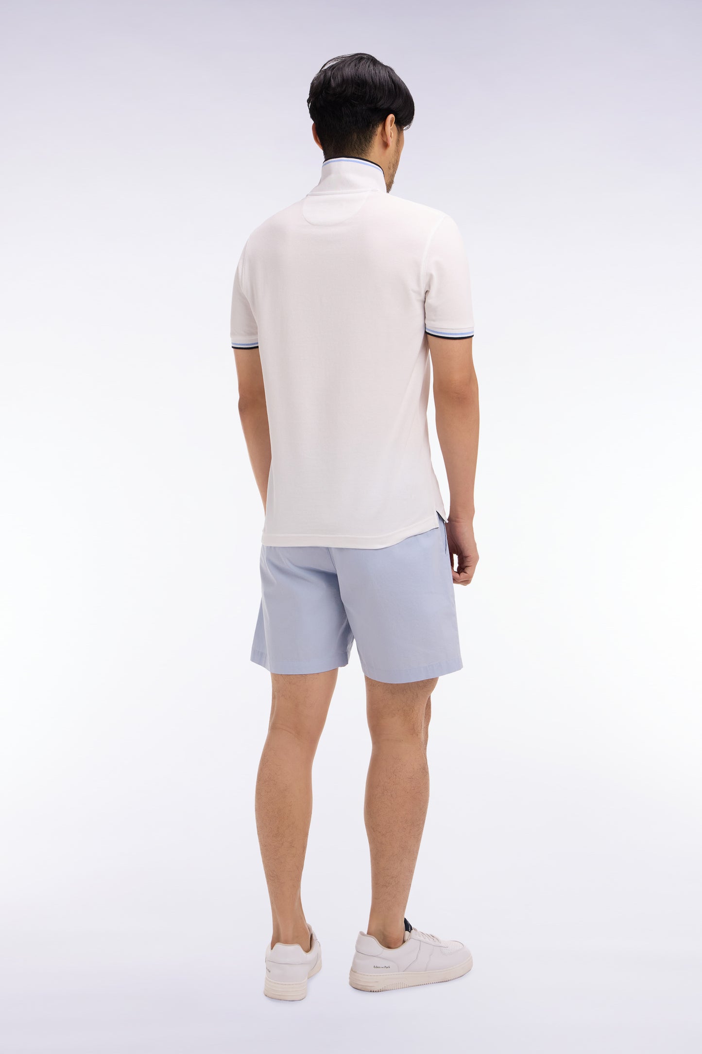 Light gray cotton poplin shorts