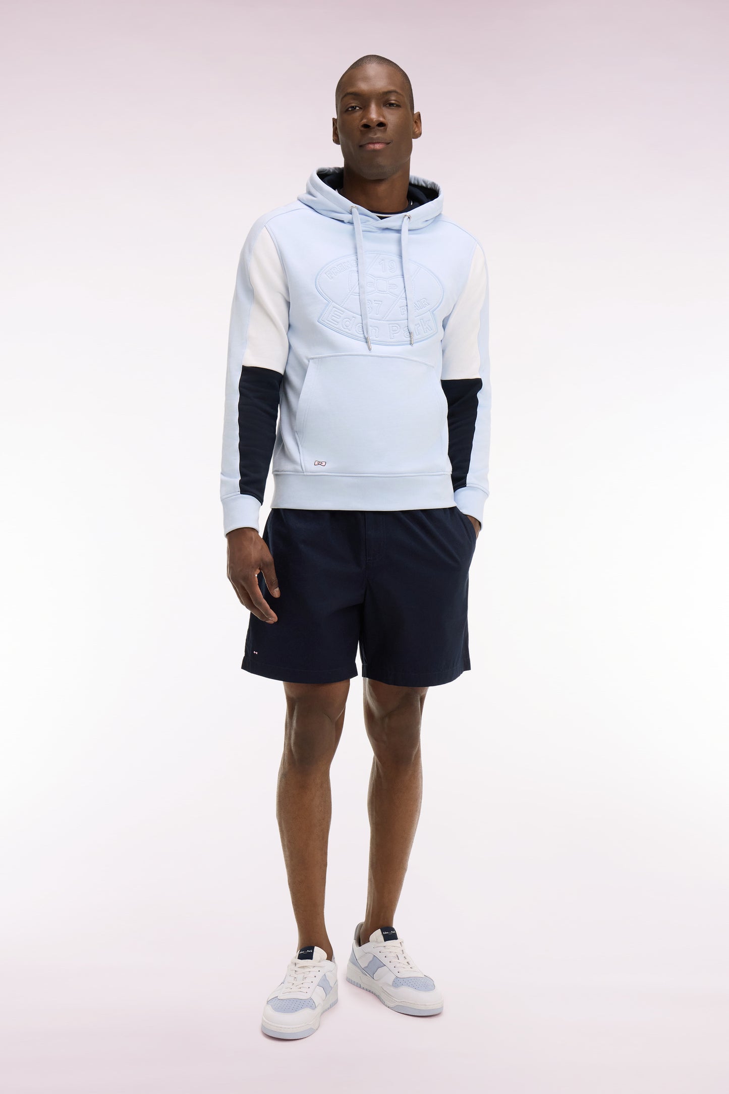 Short en popeline de coton marine