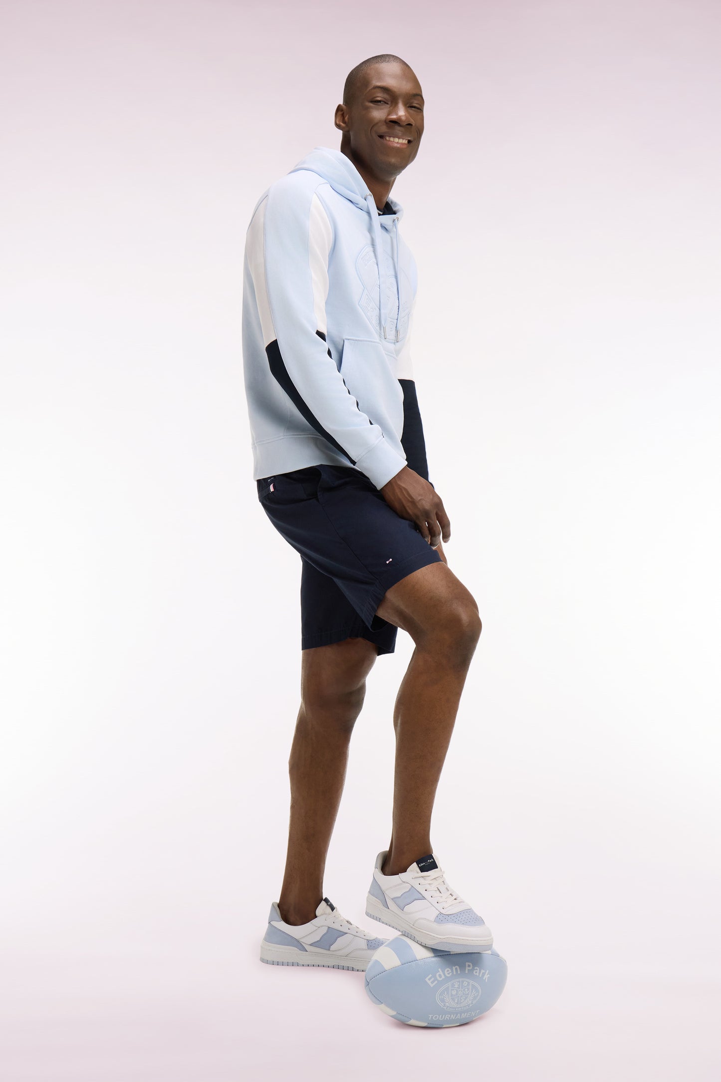 Short en popeline de coton marine
